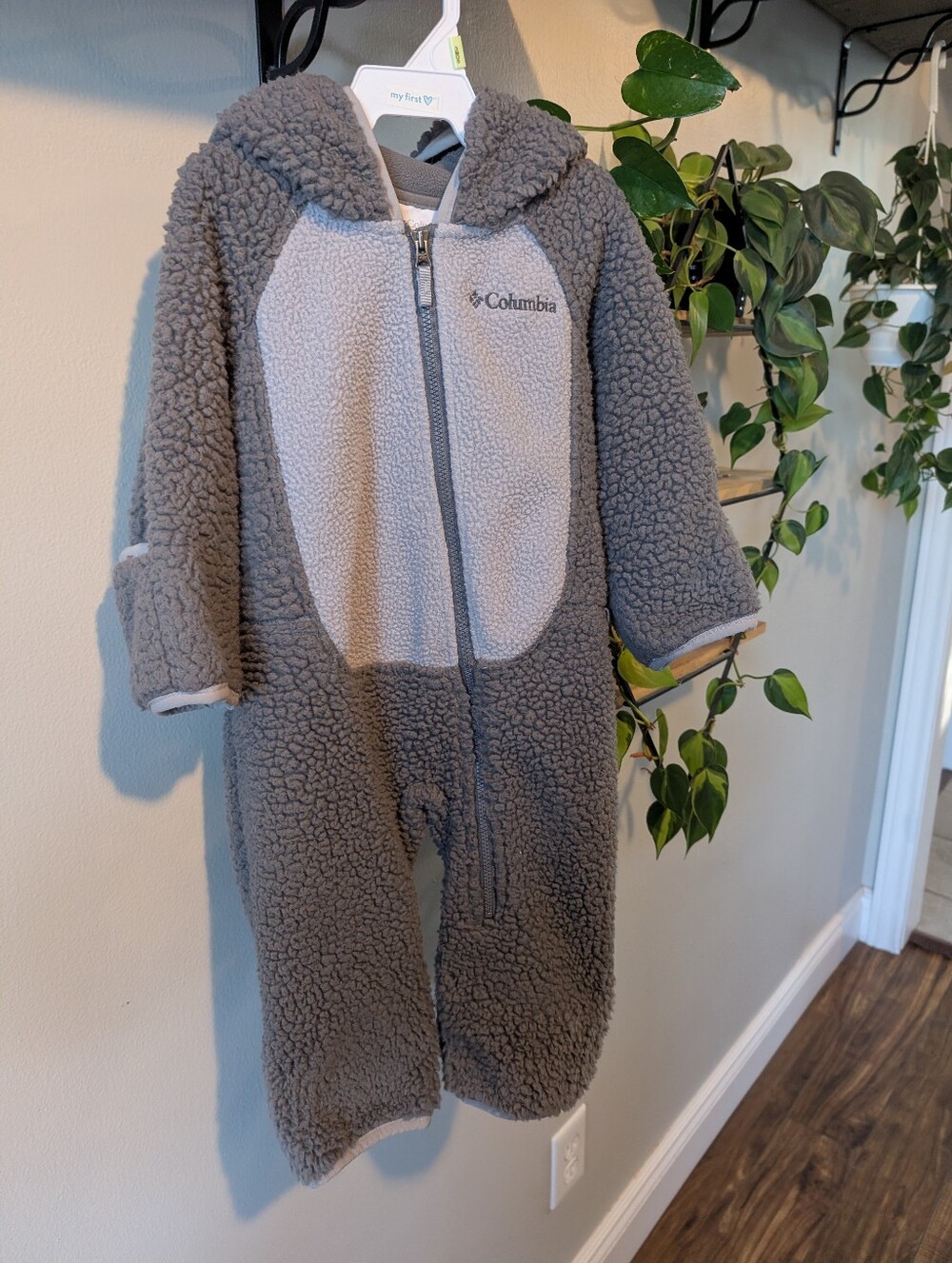 Columbia Gray Sherpa Bunting - 6-12M